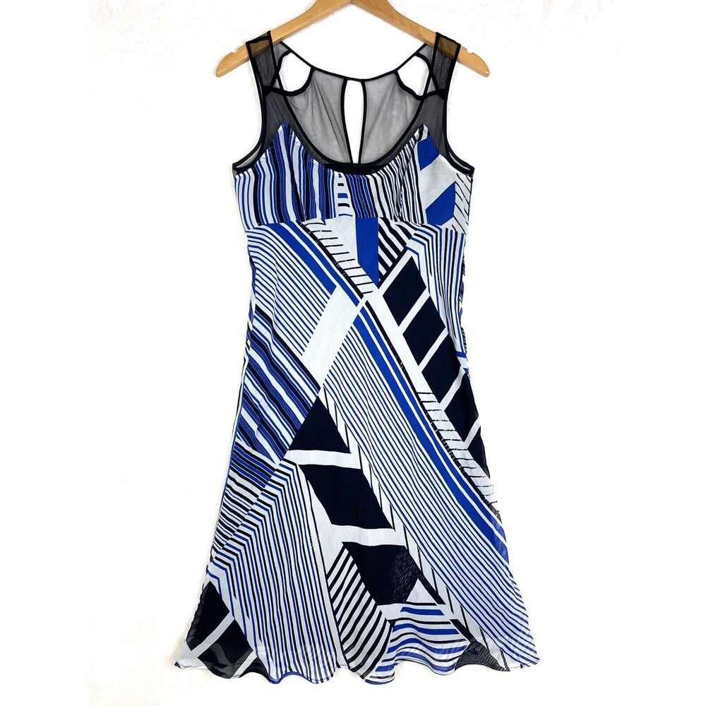 Armani Exchange Silk Dress 6 Womens Mesh Cutout Cocktail Evening Social Party